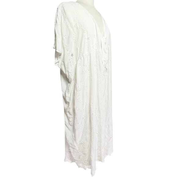 YOUNG FABULOUS & BROKE Women’s White Eyelet Coverup Midi Dress - Picture 3 of 6